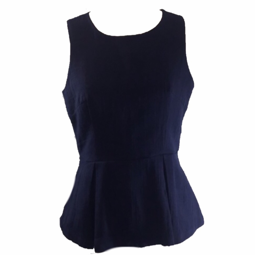Banana Republic Navy Peplum Sleeveless Top